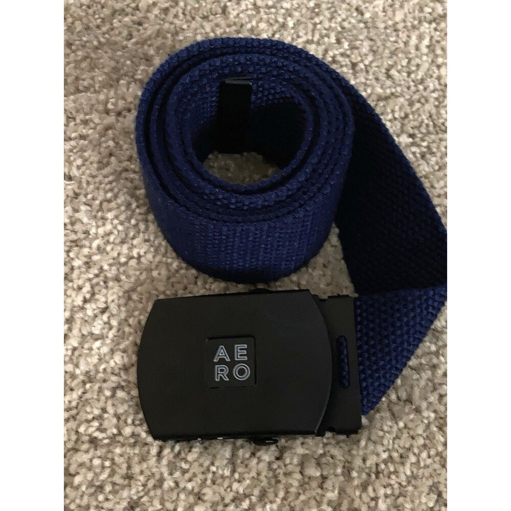 AERO Mens Web Style Belt Blue OSFM  49.5  in Overall Length x 1.5 in Wide